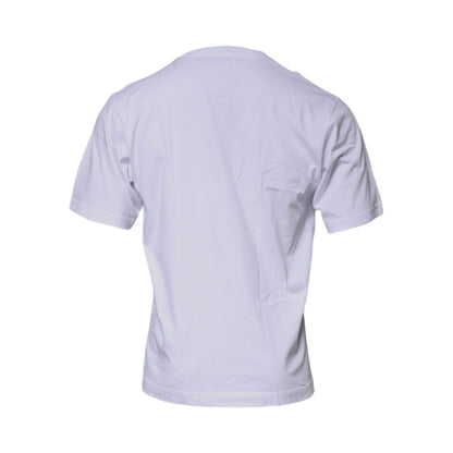 Dolce & Gabbana White DG Logo Cotton Crew Neck T-shirt