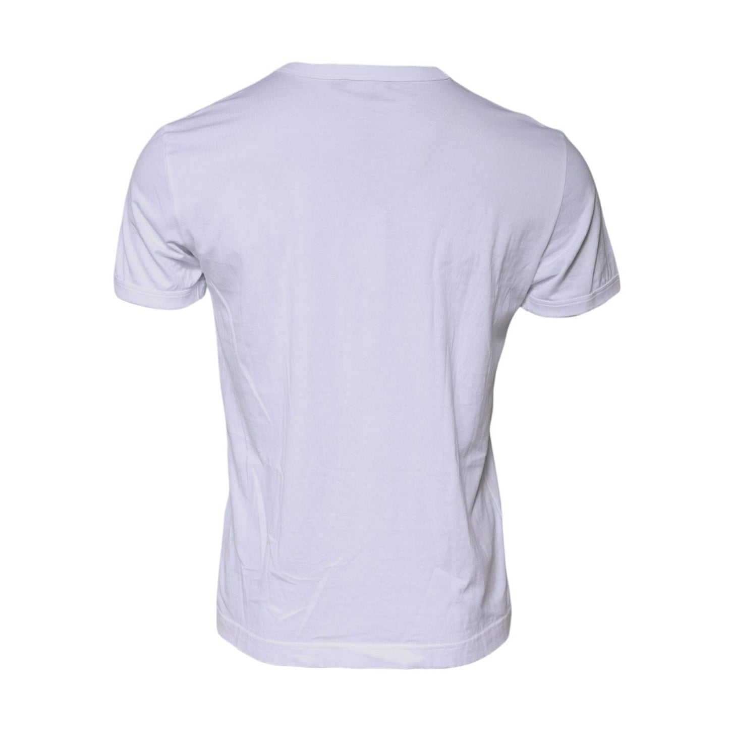 Dolce & Gabbana White Cotton Logo Crew Neck Short Sleeves T-shirt