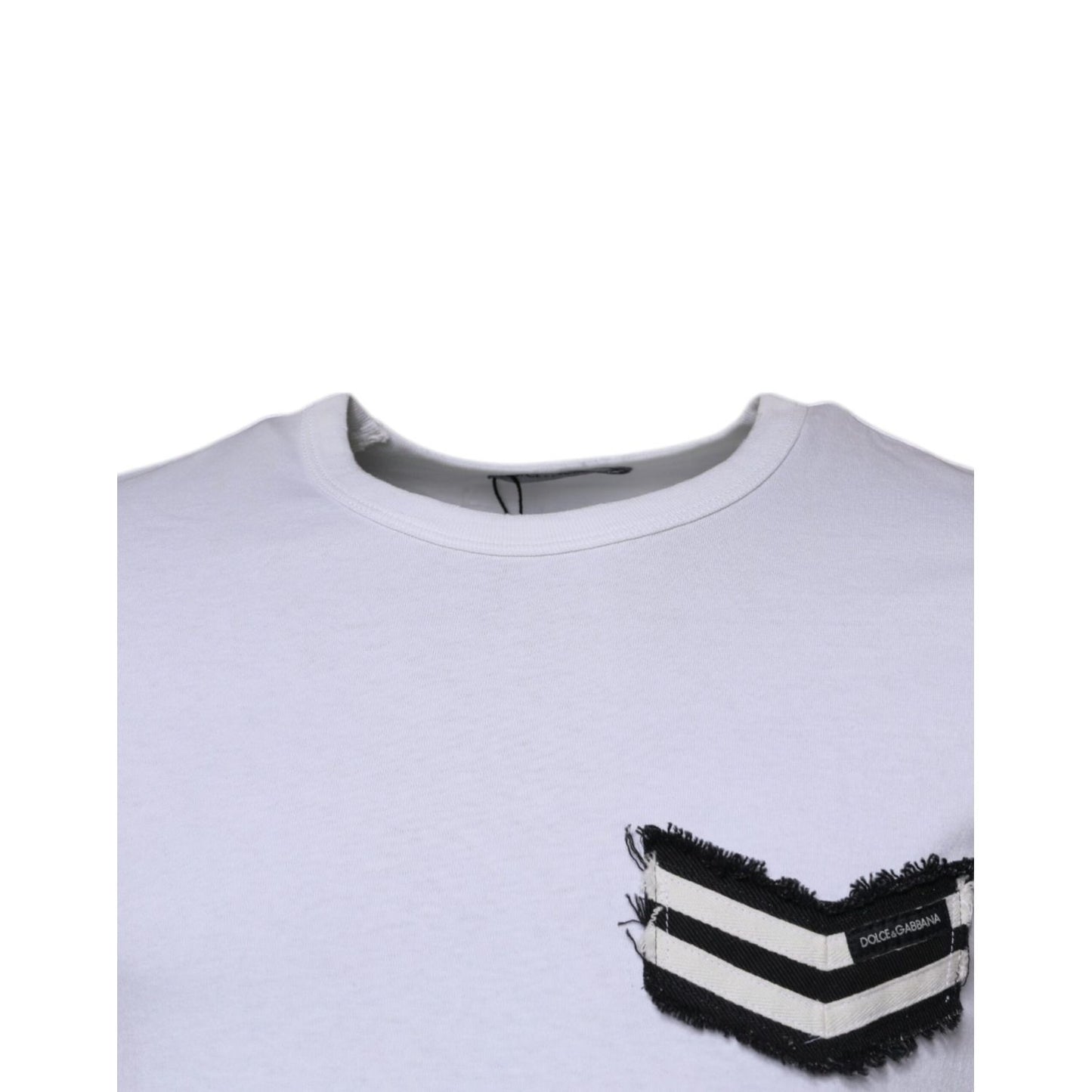 Dolce & Gabbana White Stripes Crew Neck Short Sleeves T-shirt