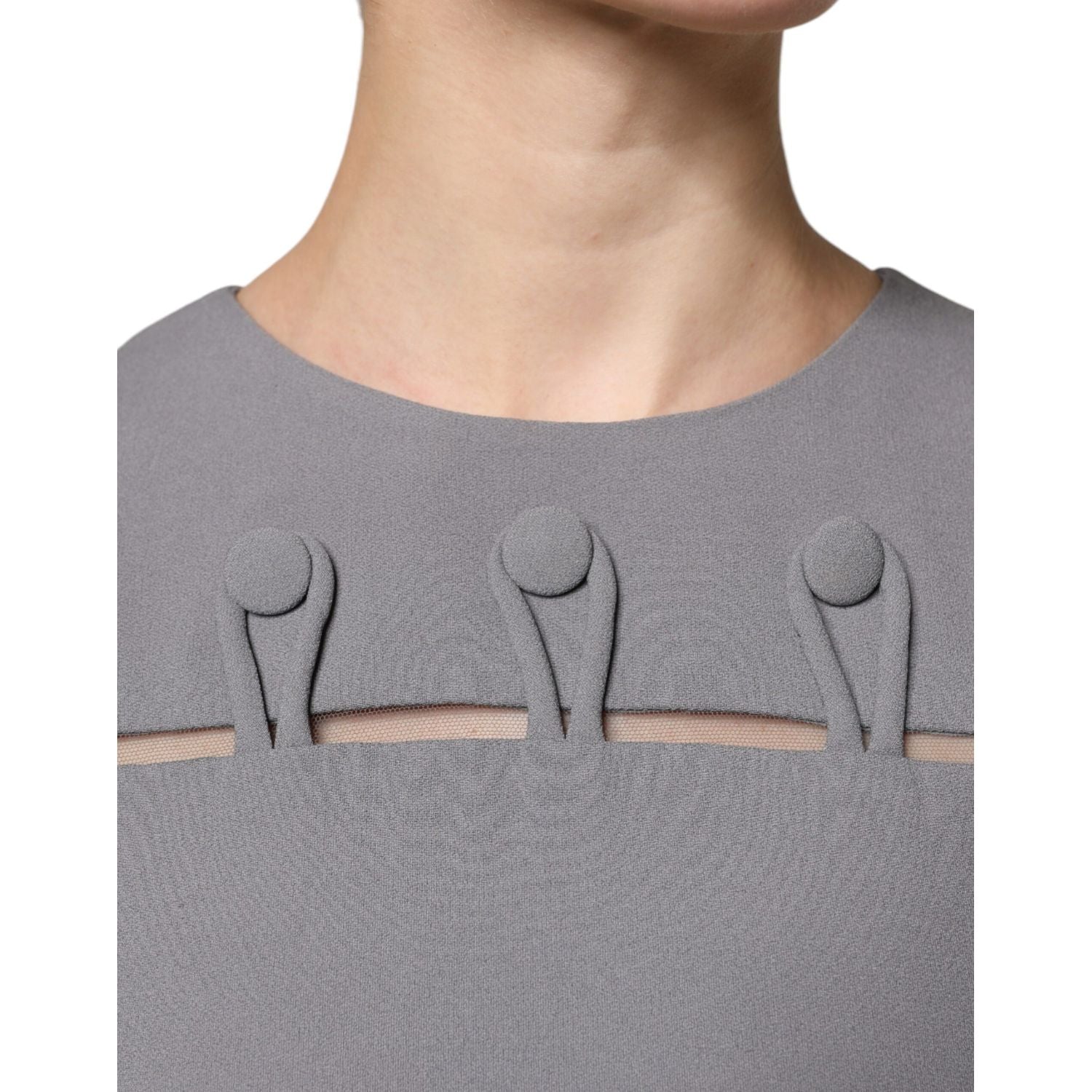 Emporio Armani Gray Round Neck Sleeveless A-line Mini Dress