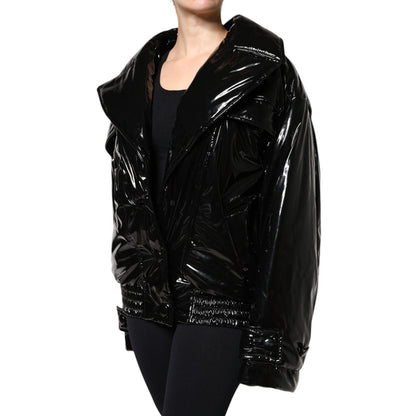 Dolce & Gabbana Black Polyester Button Down Blouson Jacket