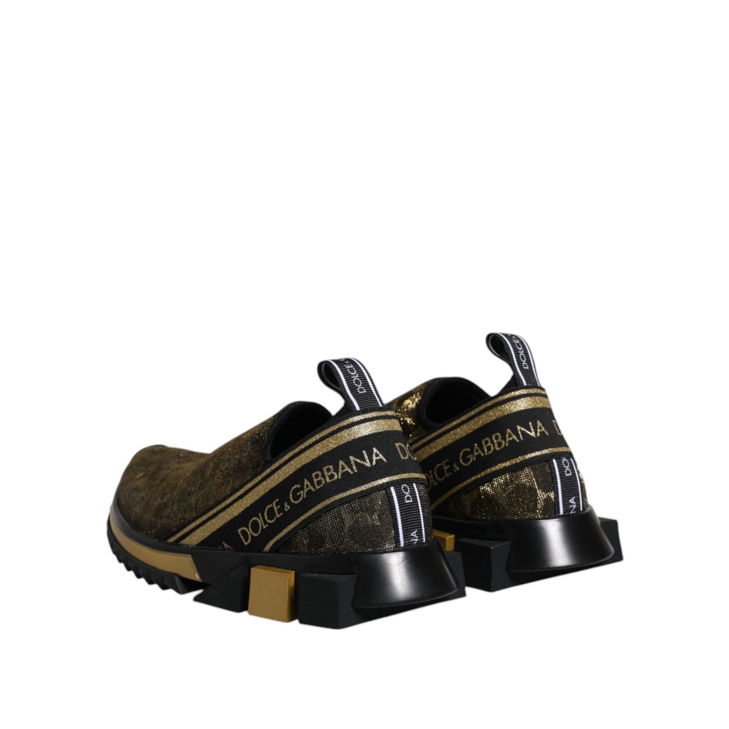 Dolce & Gabbana Gold Glitter Leopard Sorrento Sneakers Shoes