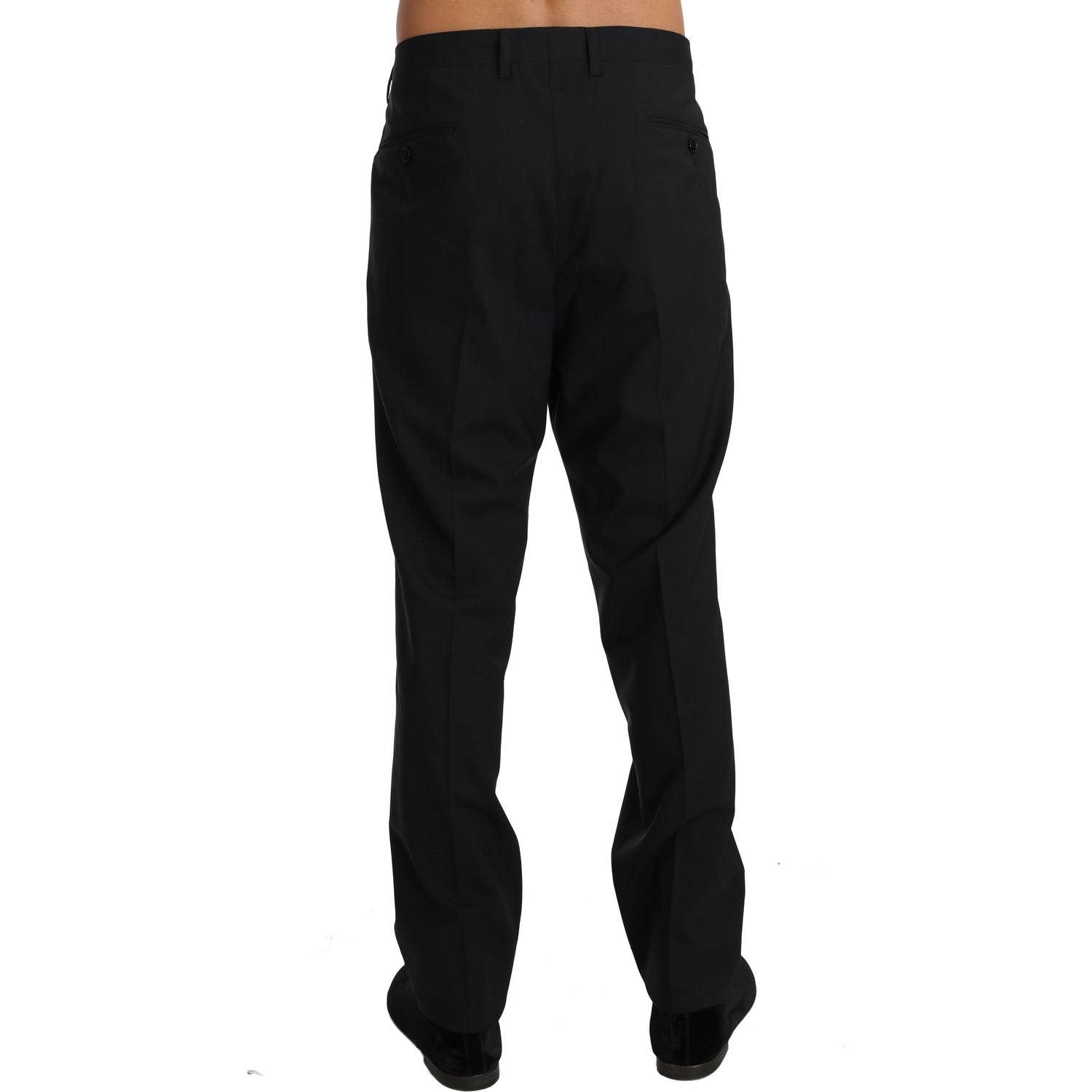 Dolce & Gabbana Black Wool Stretch Formal Trousers