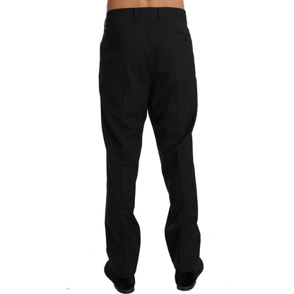 Dolce & Gabbana Black Wool Stretch Formal Trousers