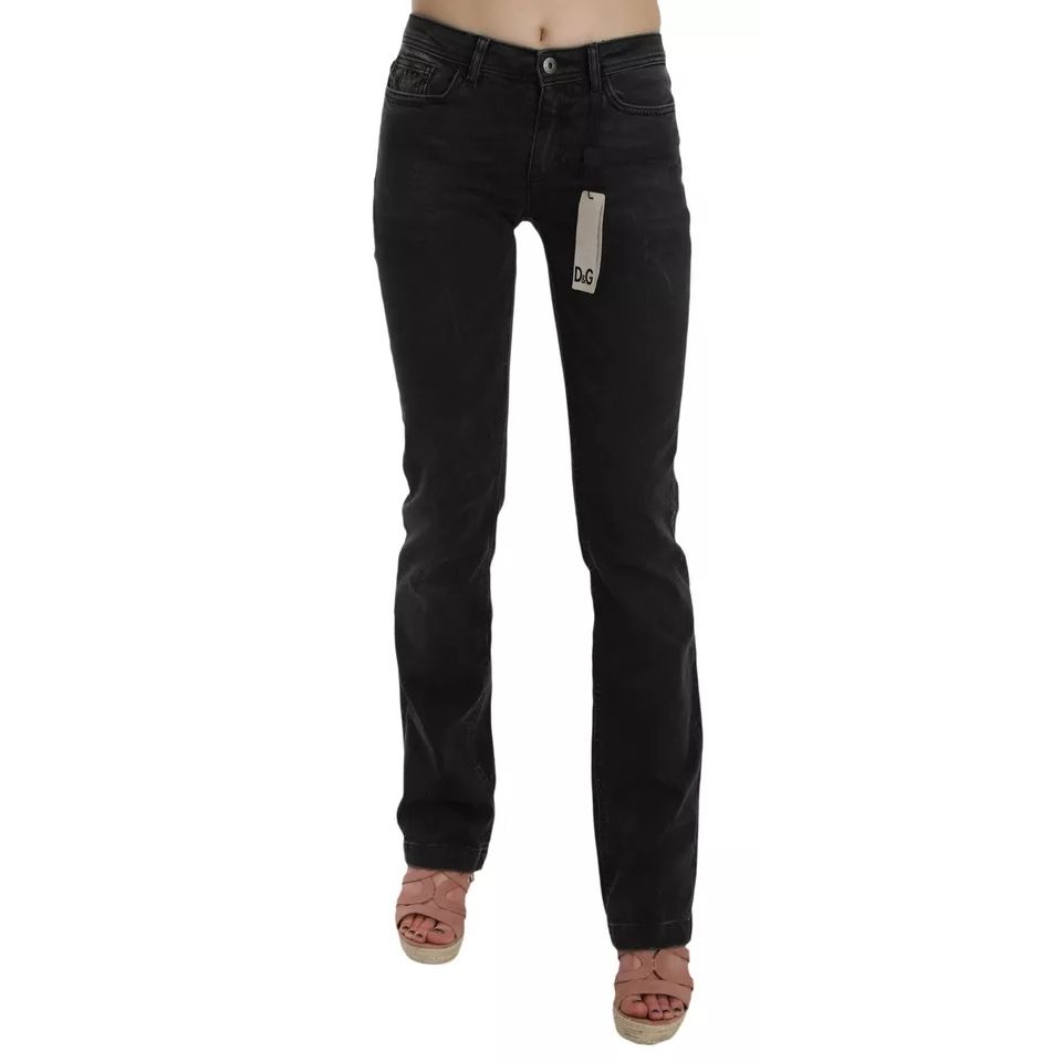 Dolce & Gabbana Black Slim Fit Cotton Jeans D&G Pants