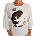 Dolce & Gabbana White Silk #dgfamily Crystal T-shirt TSH3368-44