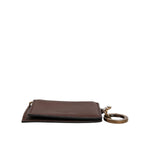 Dolce & Gabbana Brown Leather Zip Logo Keyring Coin Purse Keyring Wallet