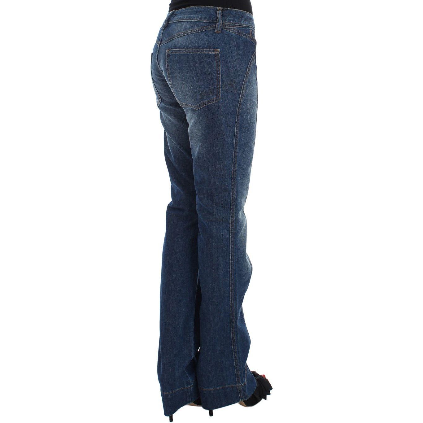 Cavalli Blue Wash Cotton Stretch Boot Cut Jeans