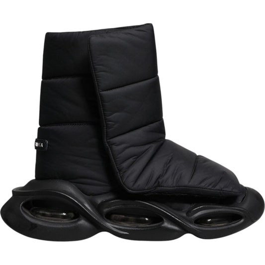 Dolce & Gabbana Black Slip On Wave Quilted Sneakers Shoes MV6675-44