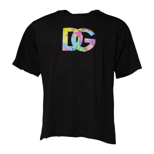 Dolce & Gabbana Black Logo Print Cotton Crew Neck T-shirt TSH87668-48