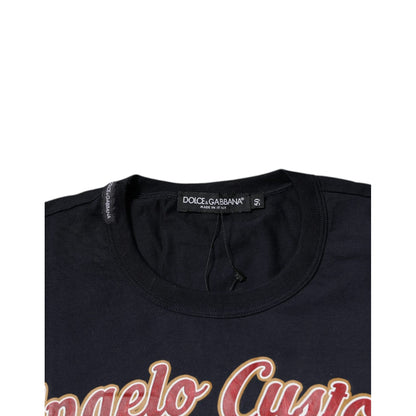 Dolce & Gabbana Blue Cotton Angel Print Short Sleeves T-shirt