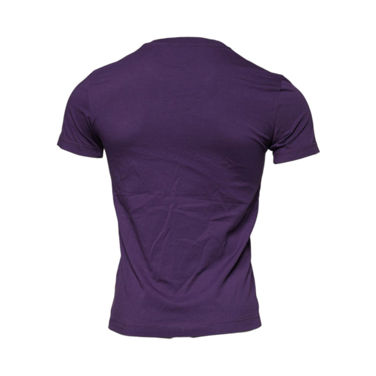 Dolce & Gabbana Violet Cotton Crew Neck Short Sleeve T-shirt