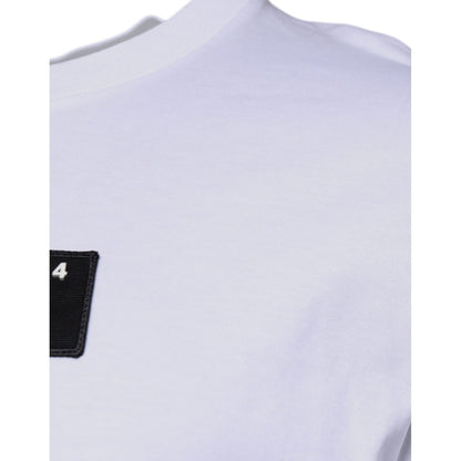 Dolce & Gabbana White Logo Print Cotton Crew Neck T-shirt
