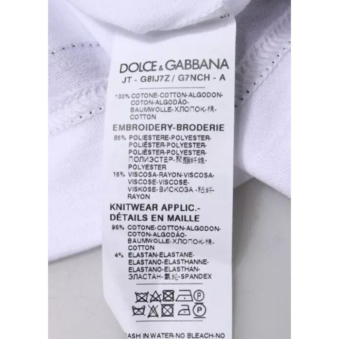 Dolce & Gabbana White Jersey Crew Neck Short Sleeves T-shirt