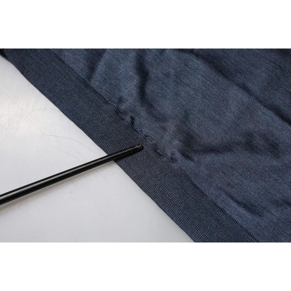 Dolce & Gabbana Dark Gray Silk Crew Neck Pullover Sweater