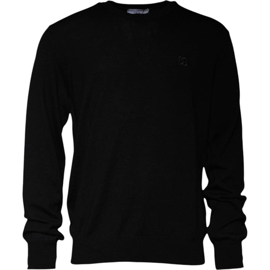 Dolce & Gabbana Black Logo Wool Crew Neck Pullover Sweater TSH87790-54