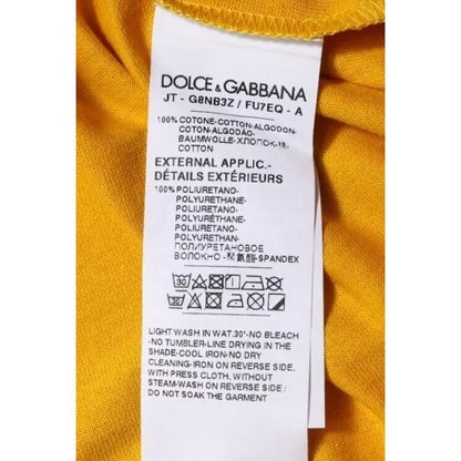 Dolce & Gabbana Dark Yellow Logo Crew Neck Short Sleeves T-shirt
