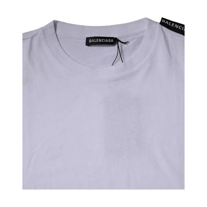 Balenciaga White Logo Cotton Jersey Crew Neck Short Sleeves T-shirt