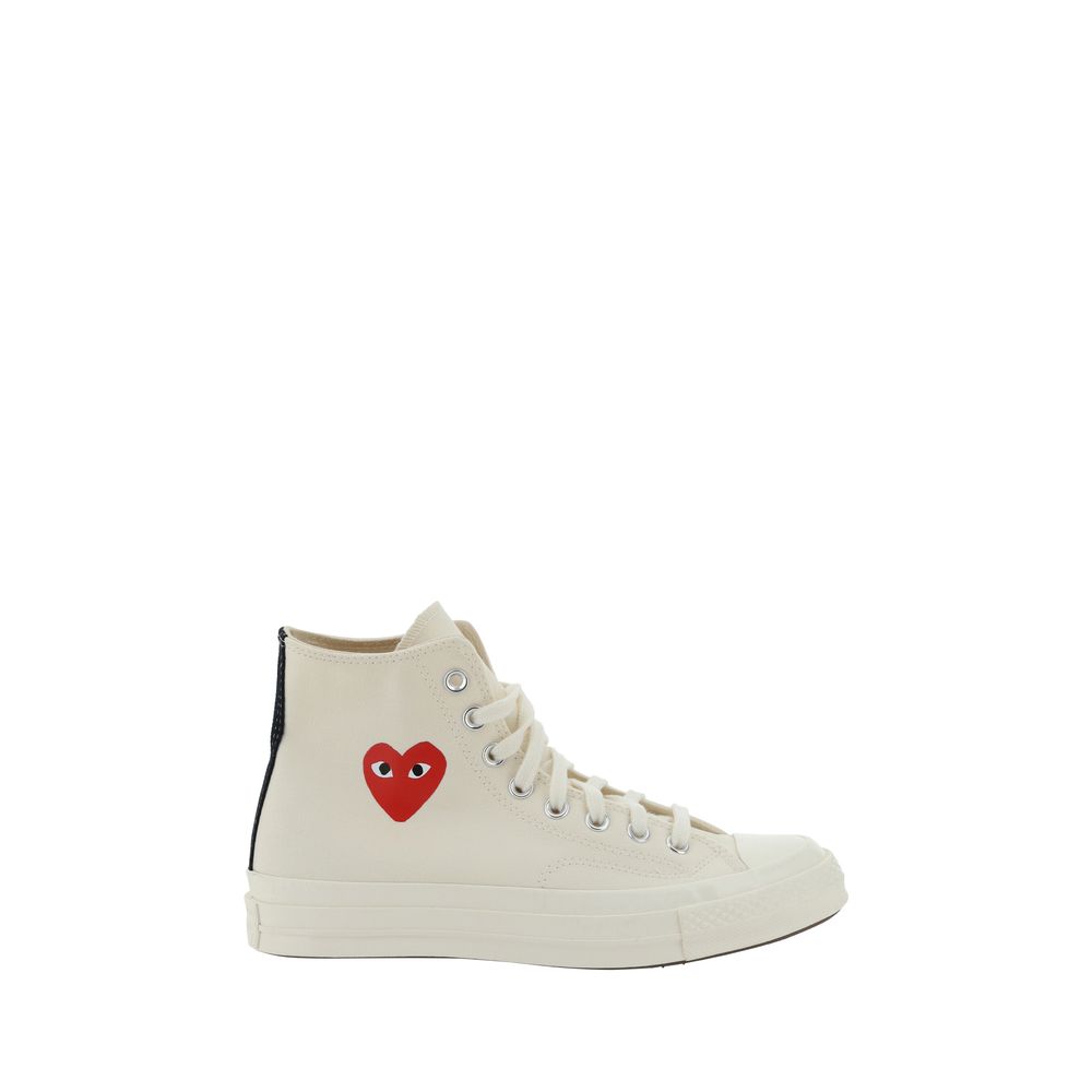 Comme Des Garçons Play x Converse White Rubber High Top Sneakers