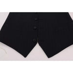 Dolce & Gabbana Blue Waistcoat Wool Stretch STAFF Vest