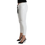 Dolce & Gabbana White Cotton Distressed Pretty Fit Denim Jeans