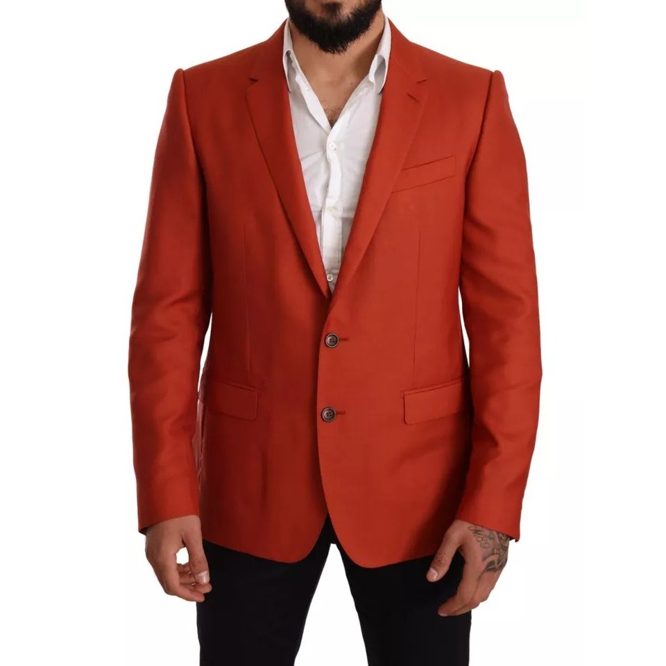 Dolce & Gabbana Orange MARTINI Cashmere Silk Coat Blazer