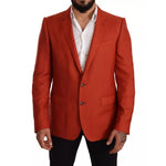Dolce & Gabbana Orange MARTINI Cashmere Silk Coat Blazer
