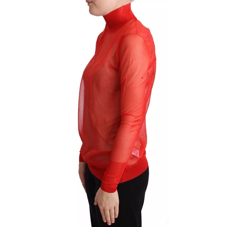 Dolce & Gabbana Orange Semi Transparent Blouse Sweater