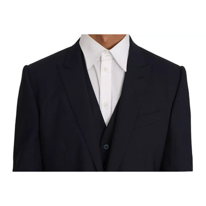 Dolce & Gabbana Blue Wool MARTINI Blazer Vest 2 Piece