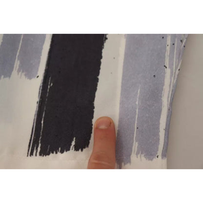 Dolce & Gabbana Blue Striped Silk Tapered Pants