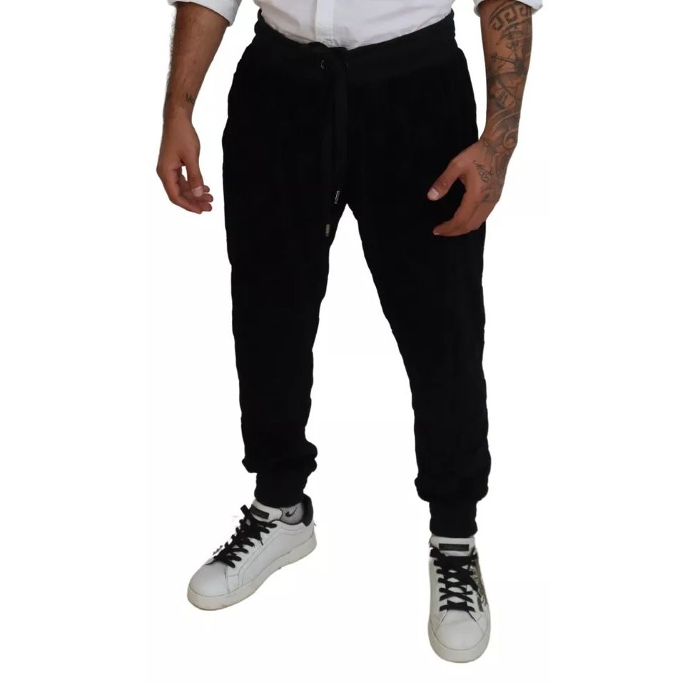 Dolce & Gabbana Black Cotton Skinny Jogger Sweatpants Pants