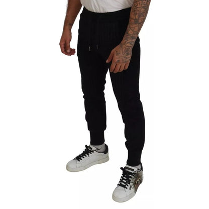 Dolce & Gabbana Black Cotton Blend Jogger Sweatpants Pants