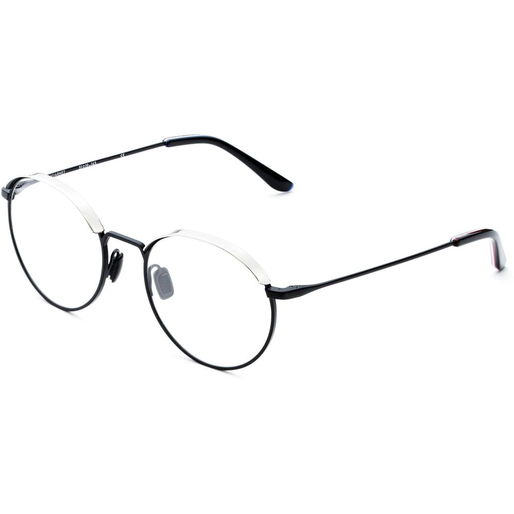 Vuarnet Black Stainless Steel Frames with round glasses and black bridge, lens dimensions 55/17/145mm