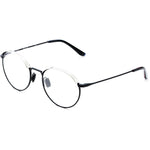 Vuarnet Black Stainless Steel Frames with round glasses and black bridge, lens dimensions 55/17/145mm