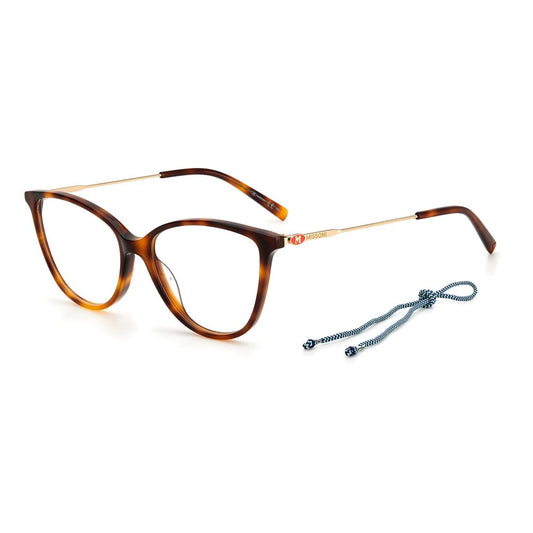 M Missoni Brown Acetate Frames with gold temples and stylish design, model MMI006305LF31, perfect for women, measures 53/15/145mm.