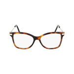 Front view of Lanvin Brown Acetate Frames with a classic cat-eye design, featuring acetate material and brown color, size 54/16/140 mm.