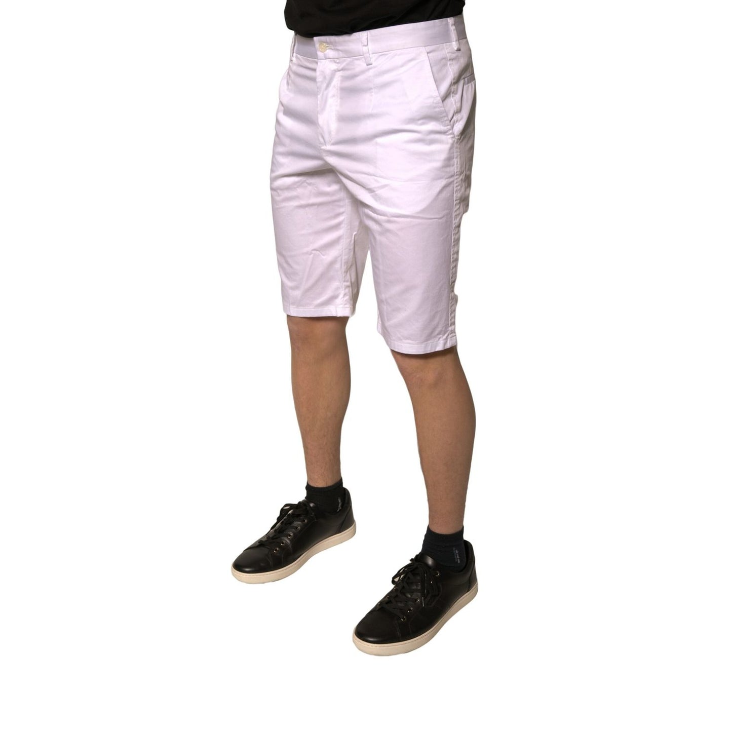 Dolce & Gabbana White Chinos Cotton Stretch Casual Shorts