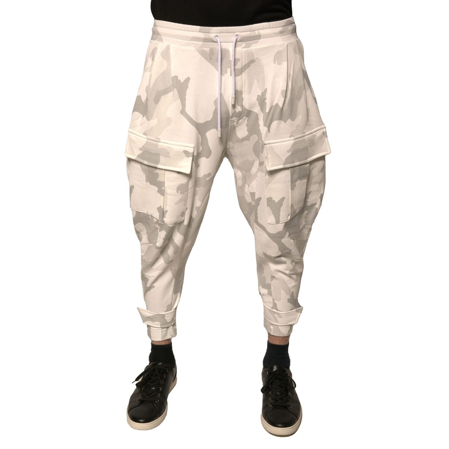 Dolce & Gabbana White Camouflage Cargo Jogger Pants