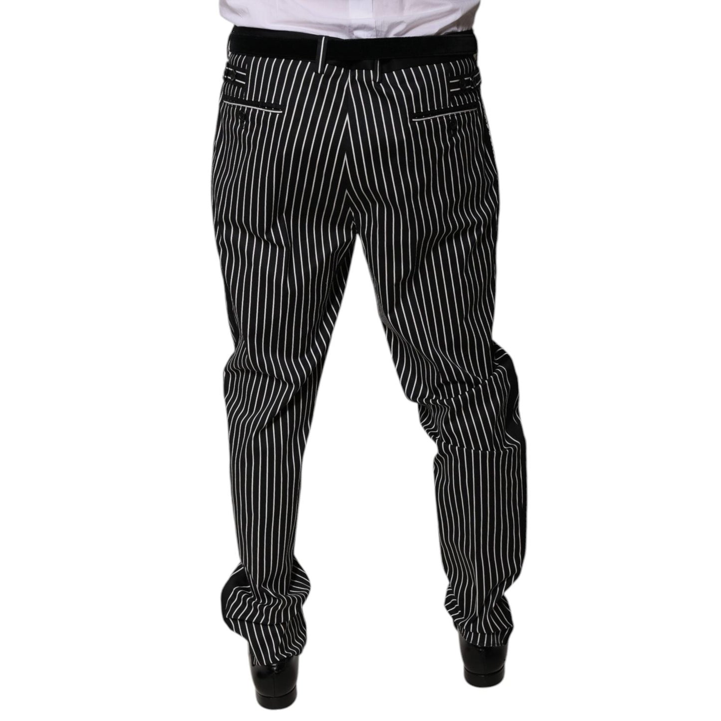 Dolce & Gabbana Black Stripes Skinny Dress Pants