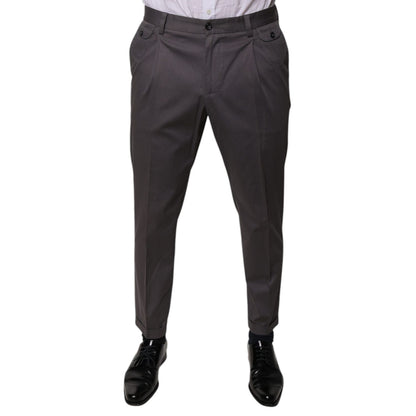 Dolce & Gabbana Dark Gray Mid Waist Dress Pants