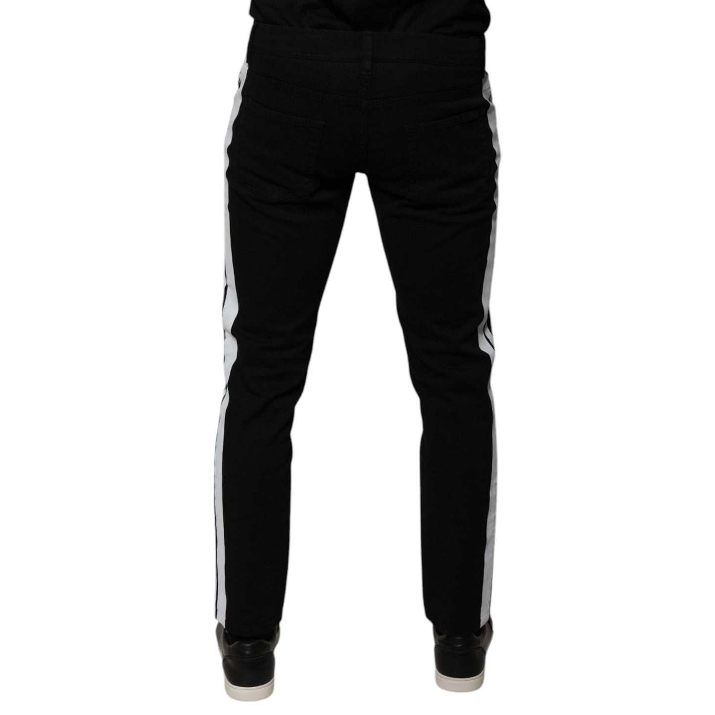 Dolce & Gabbana Black Crown White Lining Skinny Denim Jeans