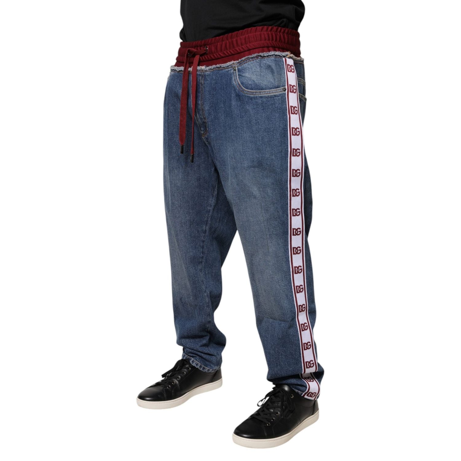 Dolce & Gabbana Blue Cotton Stretch Straight Denim Jeans