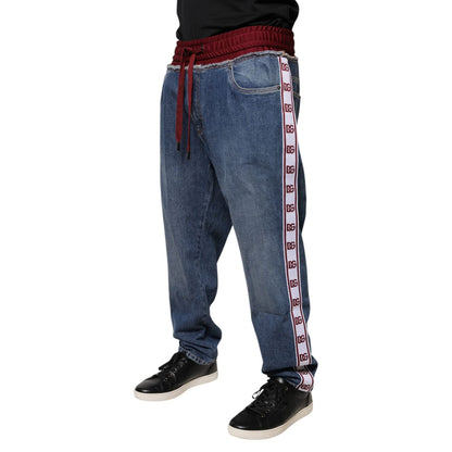 Dolce & Gabbana Blue Cotton Stretch Straight Denim Jeans