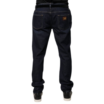 Dolce & Gabbana Dark Blue Cotton Skinny Denim Jeans