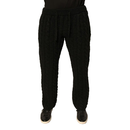Dolce & Gabbana Black Wool Knitted Skinny Pants