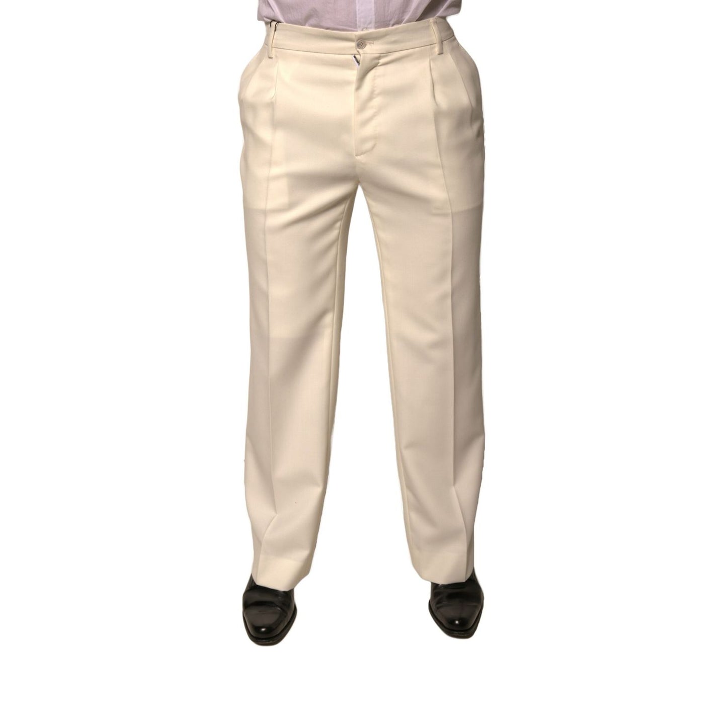 Dolce & Gabbana Off White Straight Dress Pants