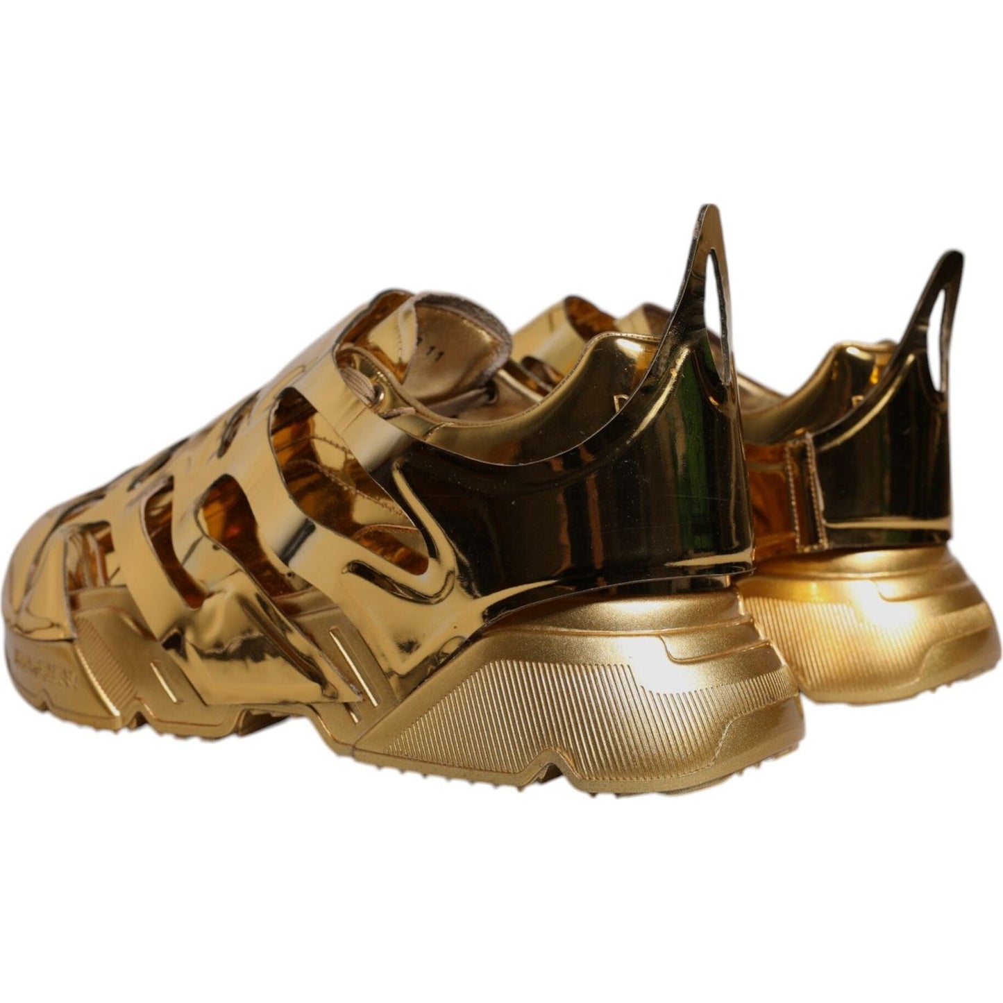 Dolce & Gabbana Gold Daymaster Leather Low Top Sneakers Shoes