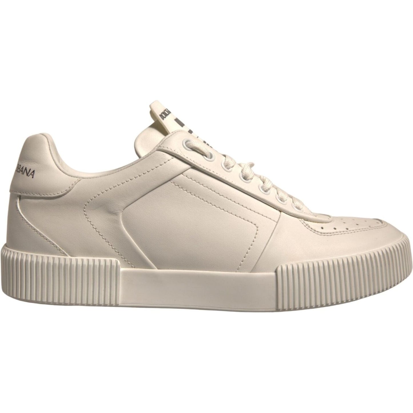 Dolce & Gabbana White Miami Leather Low Top Sneakers Shoes
