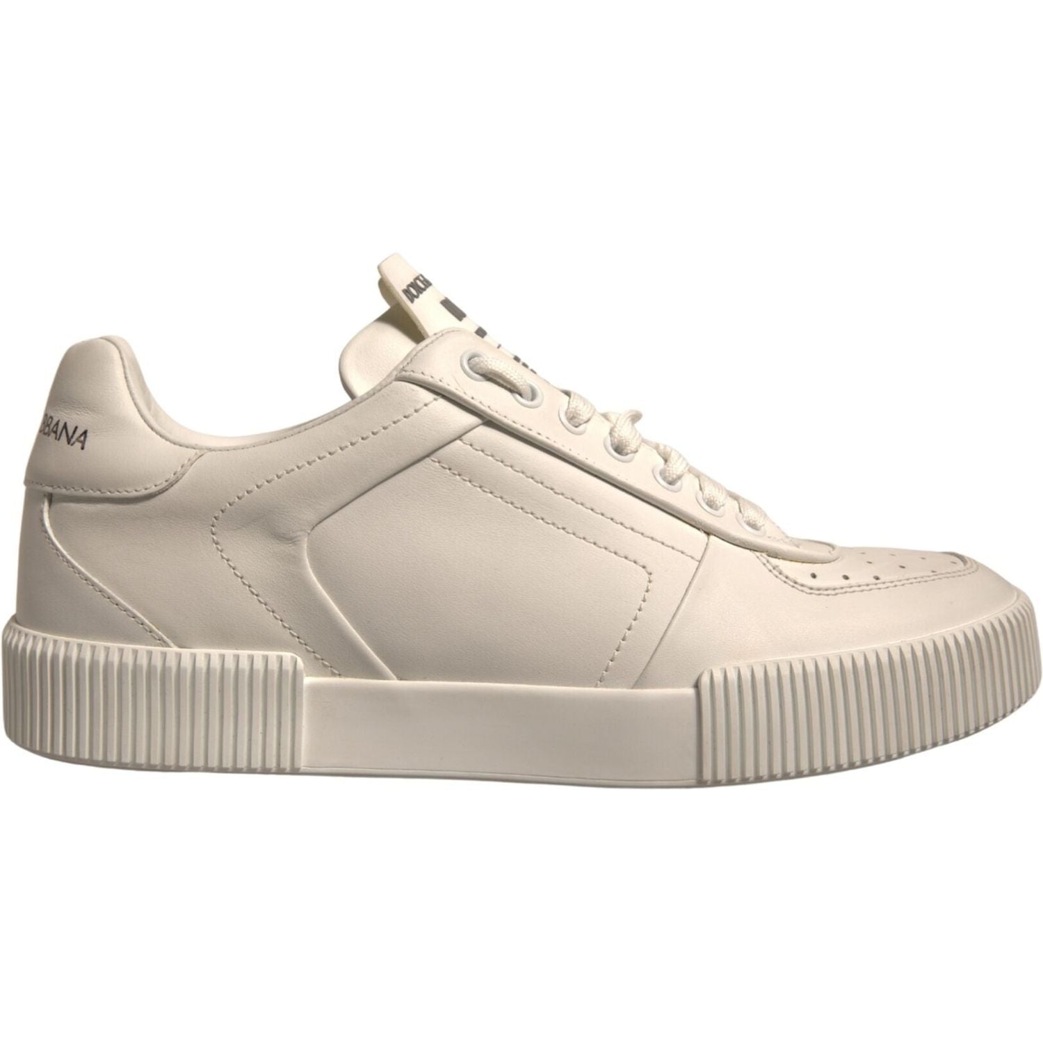 Dolce & Gabbana White Miami Leather Low Top Sneakers Shoes