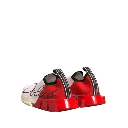 Dolce & Gabbana White Red Low Top Sorrento Sneakers Shoes